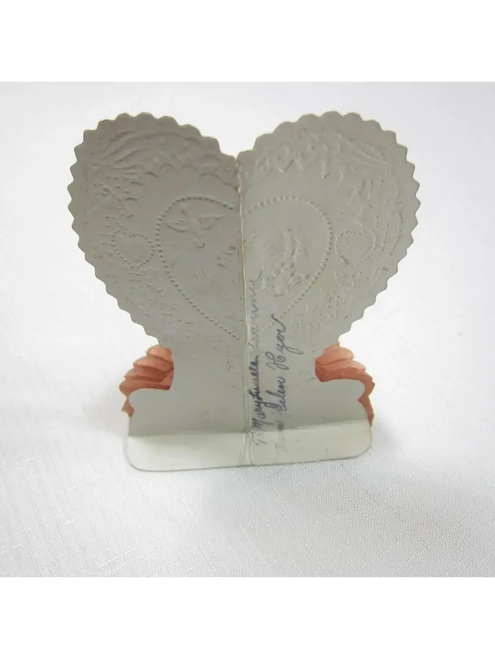 Vintage Valentine Beistle Honeycomb Stand Up Heart Girl & Blue Bird USA 1920-30s